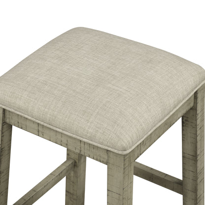 Counter Dining Set with Fabric Stools Green