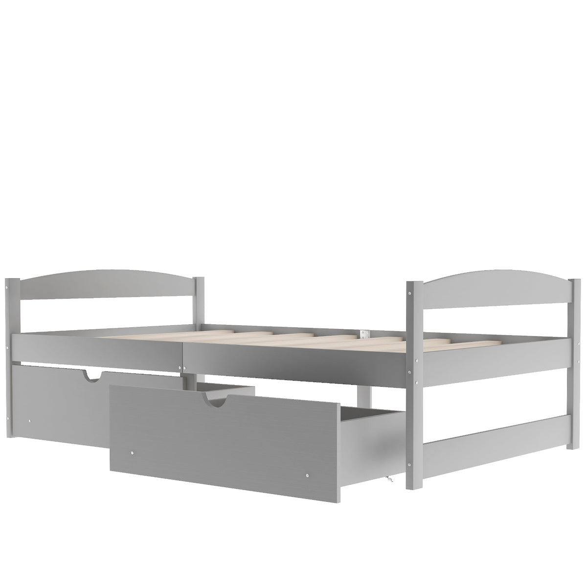 Twin Platform Bed Gray