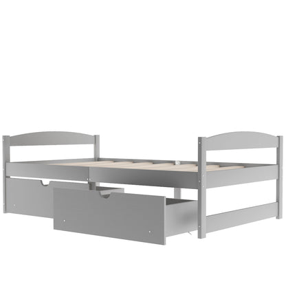 Twin Platform Bed Gray