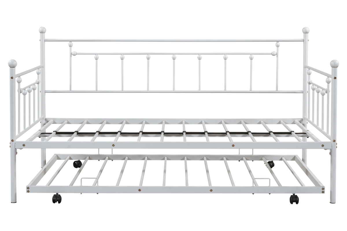 Metal Double Platform Bed Light Gray