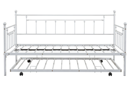 Metal Double Platform Bed Light Gray