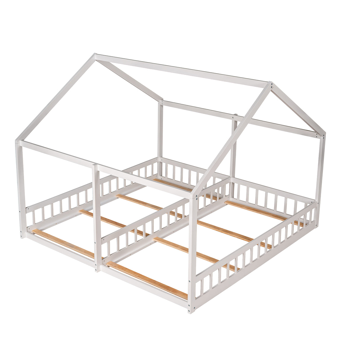 Twin House Platform Bed White