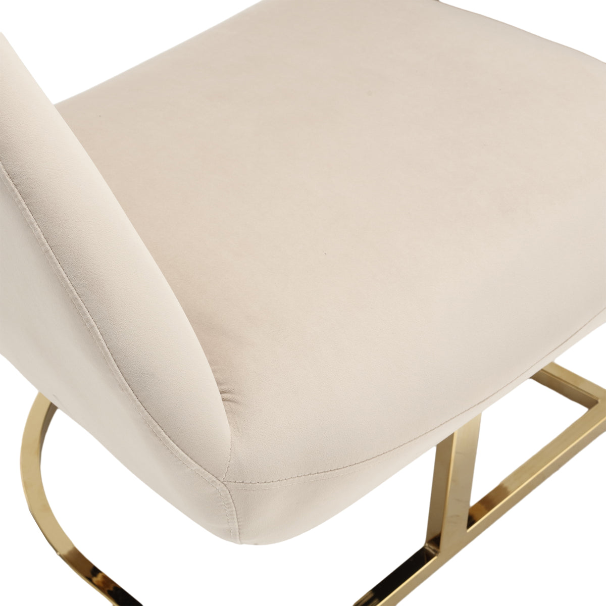 Tufted Accent Chair with Metal Frame Beige