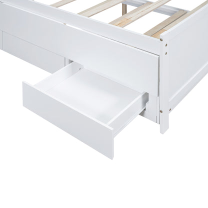 Full Storage Platform Bed White