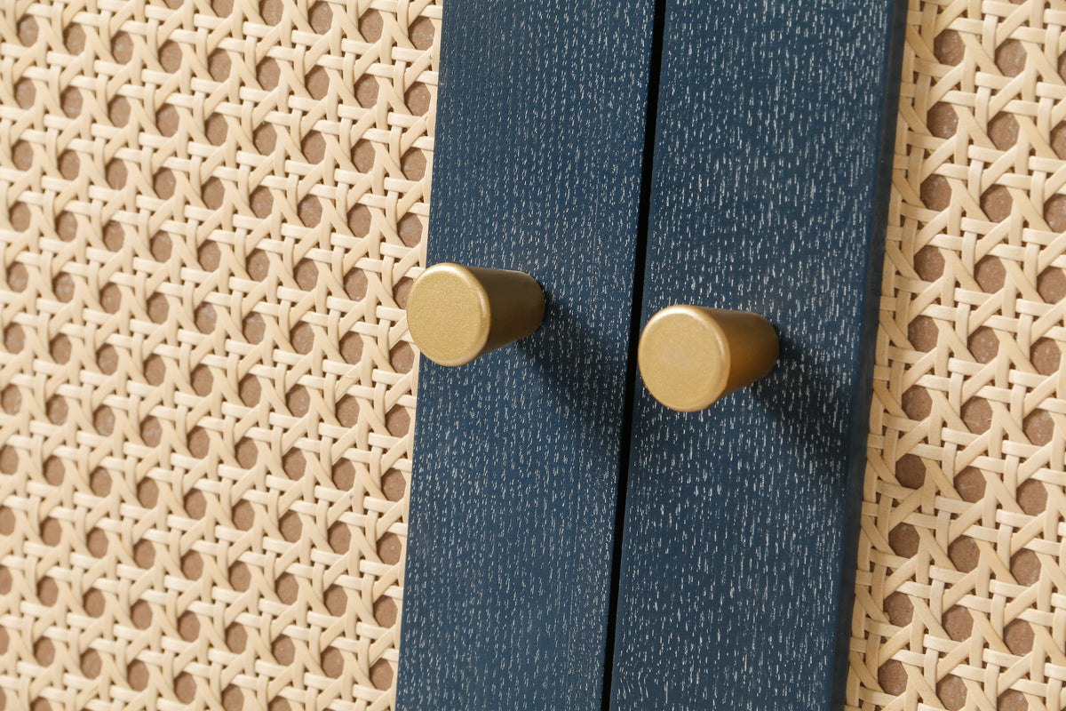 Rattan Sideboard Cabinet – Blue