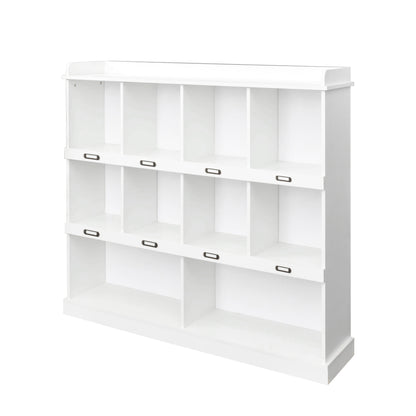 Modern 10-Shelf Bookcase White