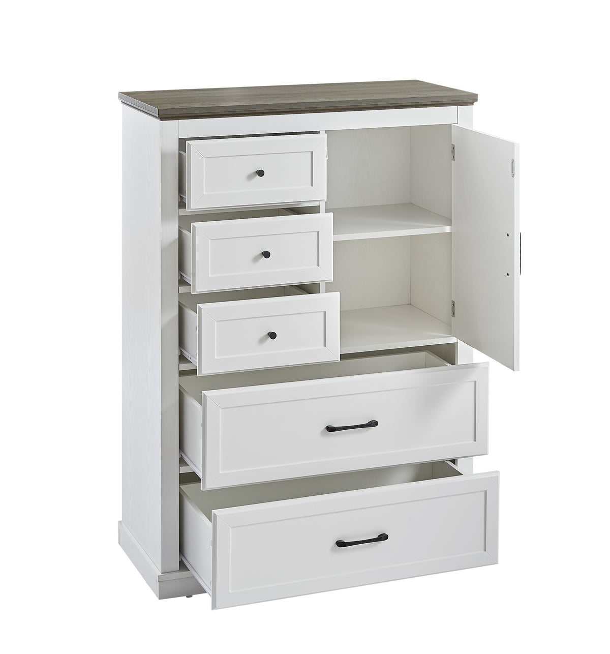 Farmhouse 5-Drawer Dresser White