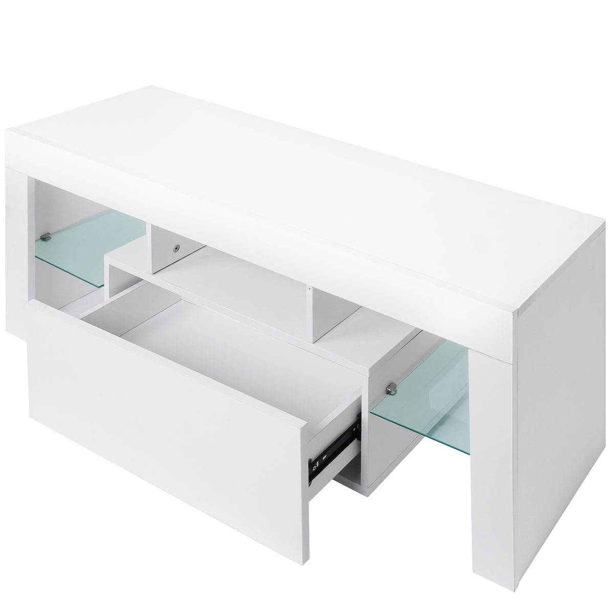 TV Stand with Storage and Drawers Gray