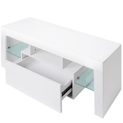 TV Stand with Storage and Drawers Gray