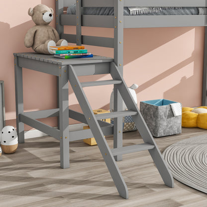Twin Loft Bed Gray