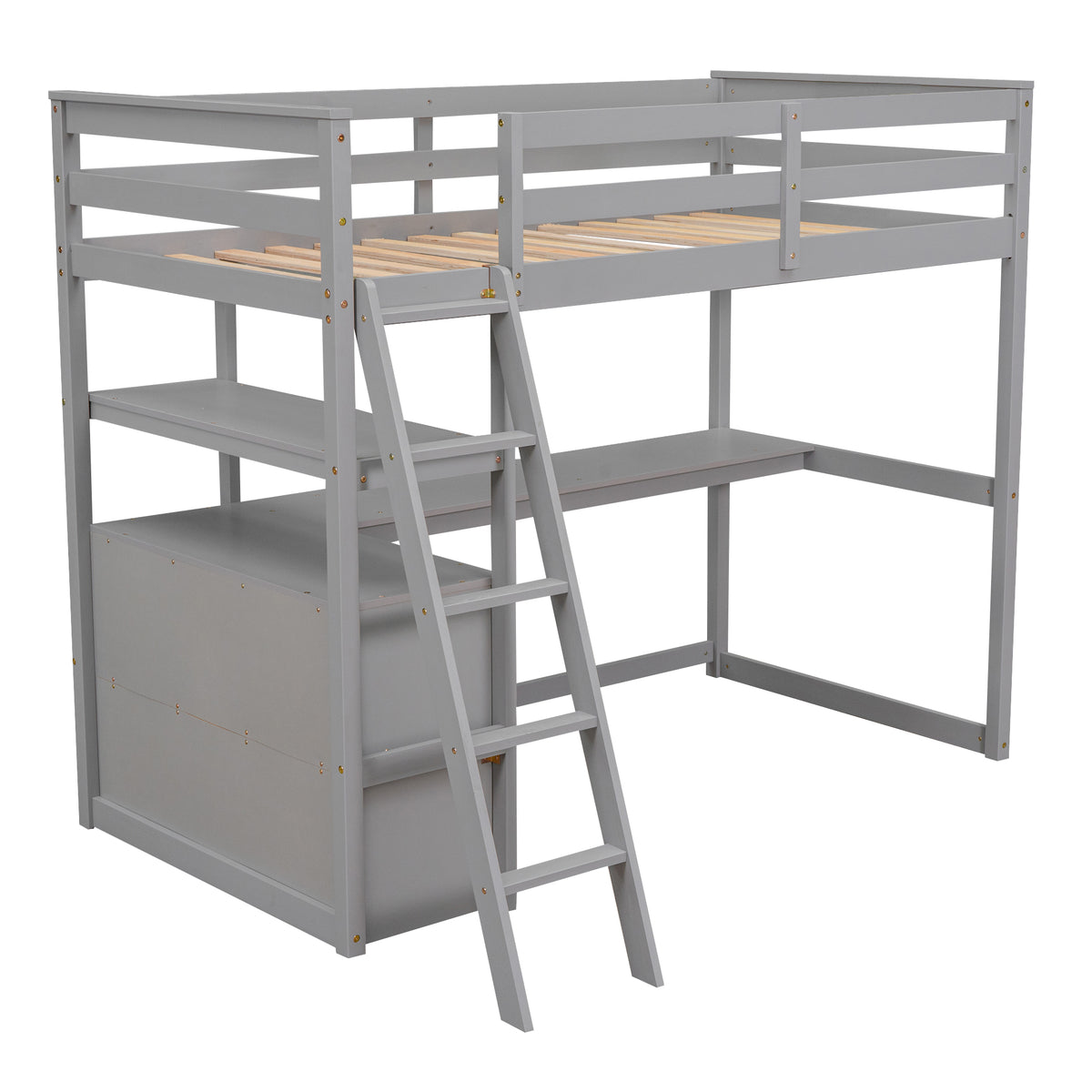 Twin Loft Bed Gray