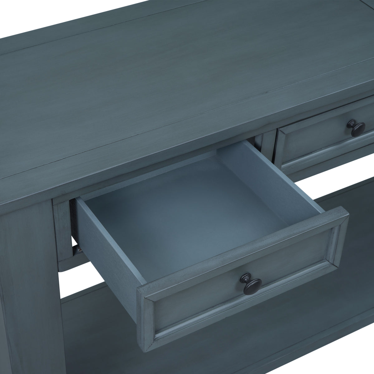 Console Table with Storage Drawers Navy