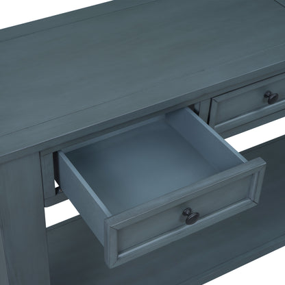 Console Table with Storage Drawers Navy