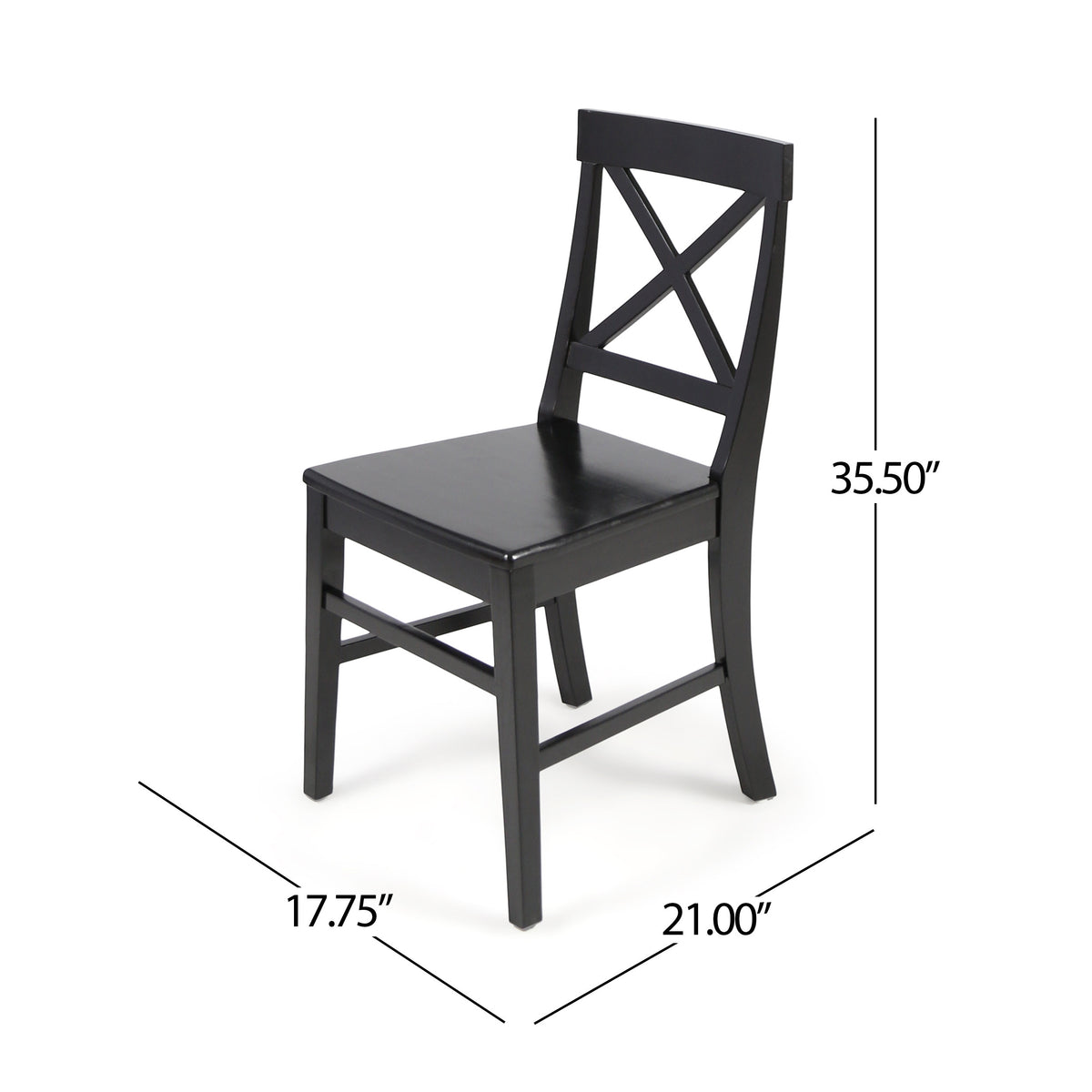 Farmhouse Acacia Dining Chairs Set of 2