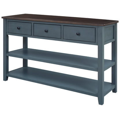 Retro Console Table Navy