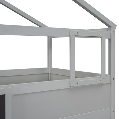 Twin-Full Storage Bunk Bed – Gray
