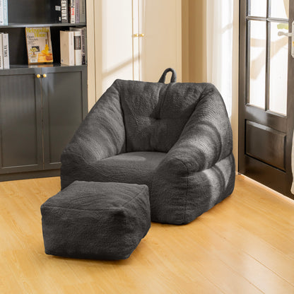 Soft Bean Bag Sofa with Memory Foam Black