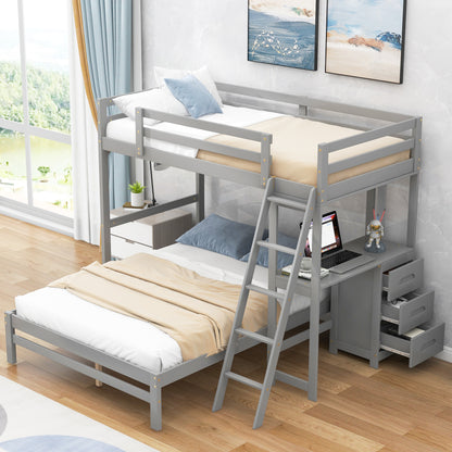 Full Bunk Bed Gray