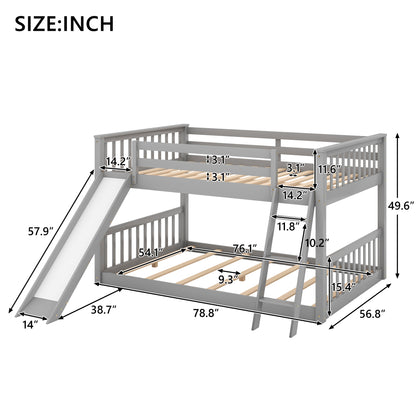 Full Bunk Bed Gray