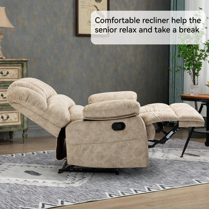 Manual Recliner Chair Fabric Beige