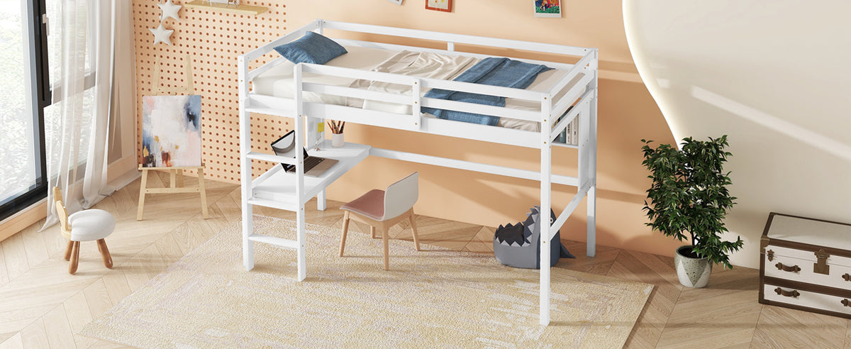 Twin Loft Bed White