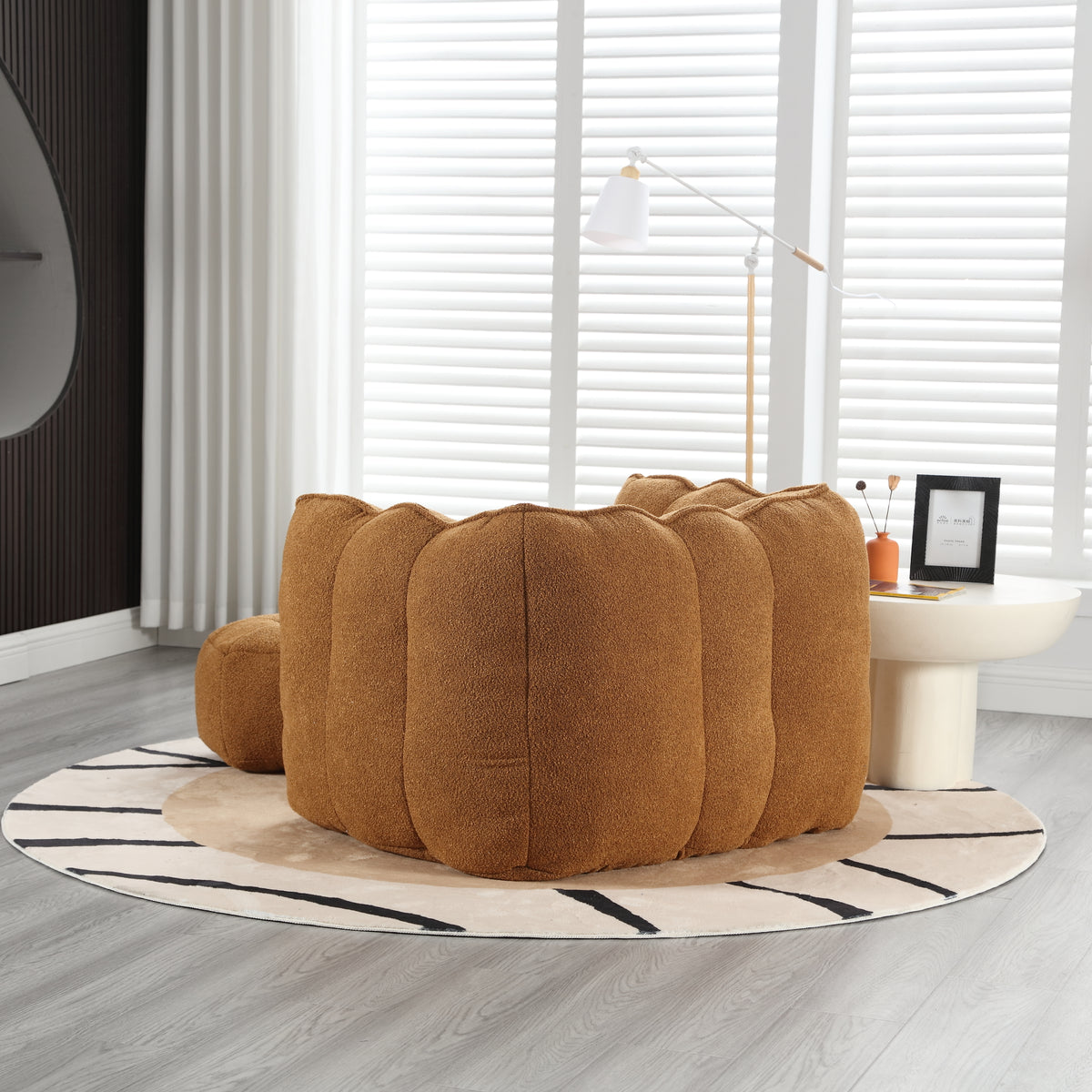 High Resilience Foam Bean Bag Sofa with Footrest