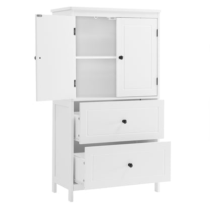 White Bathroom Storage Cabinet with Drawers