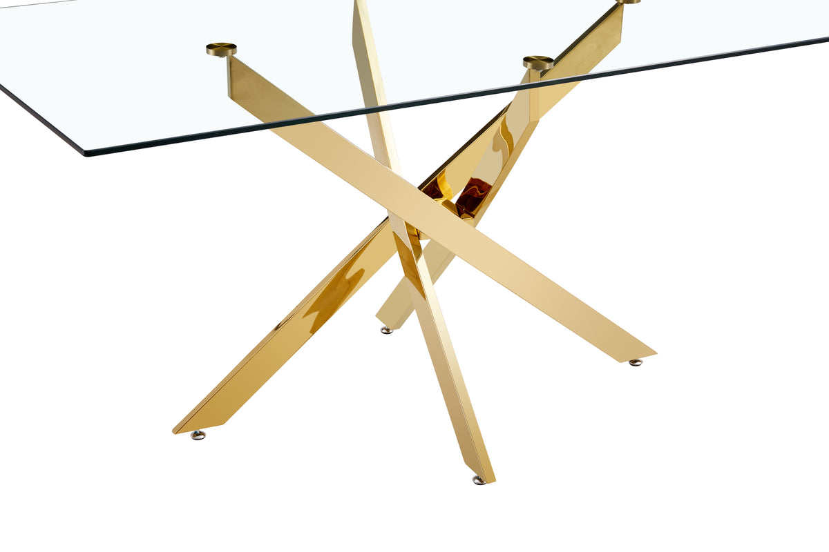 Clear Glass Table Gold