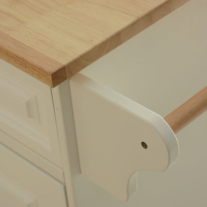 Kitchen Cart with Wood Countertop