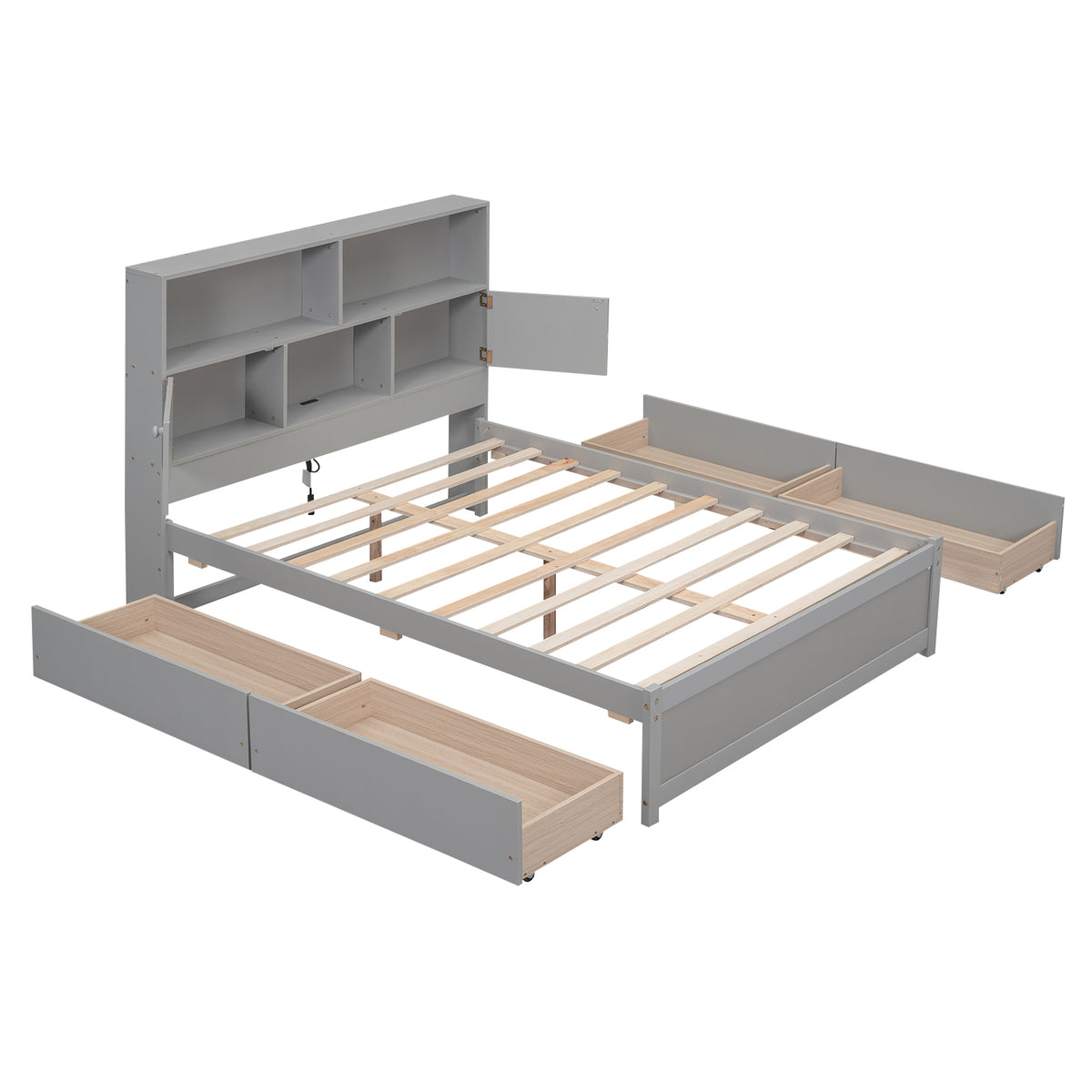 Full Platform Bed Gray