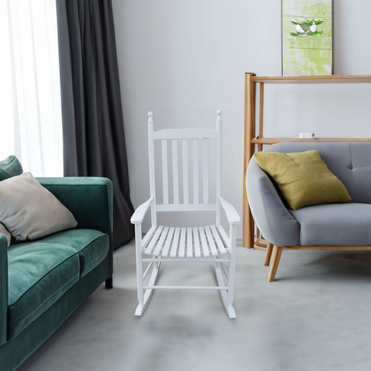 Wooden Porch Rocking Chair White
