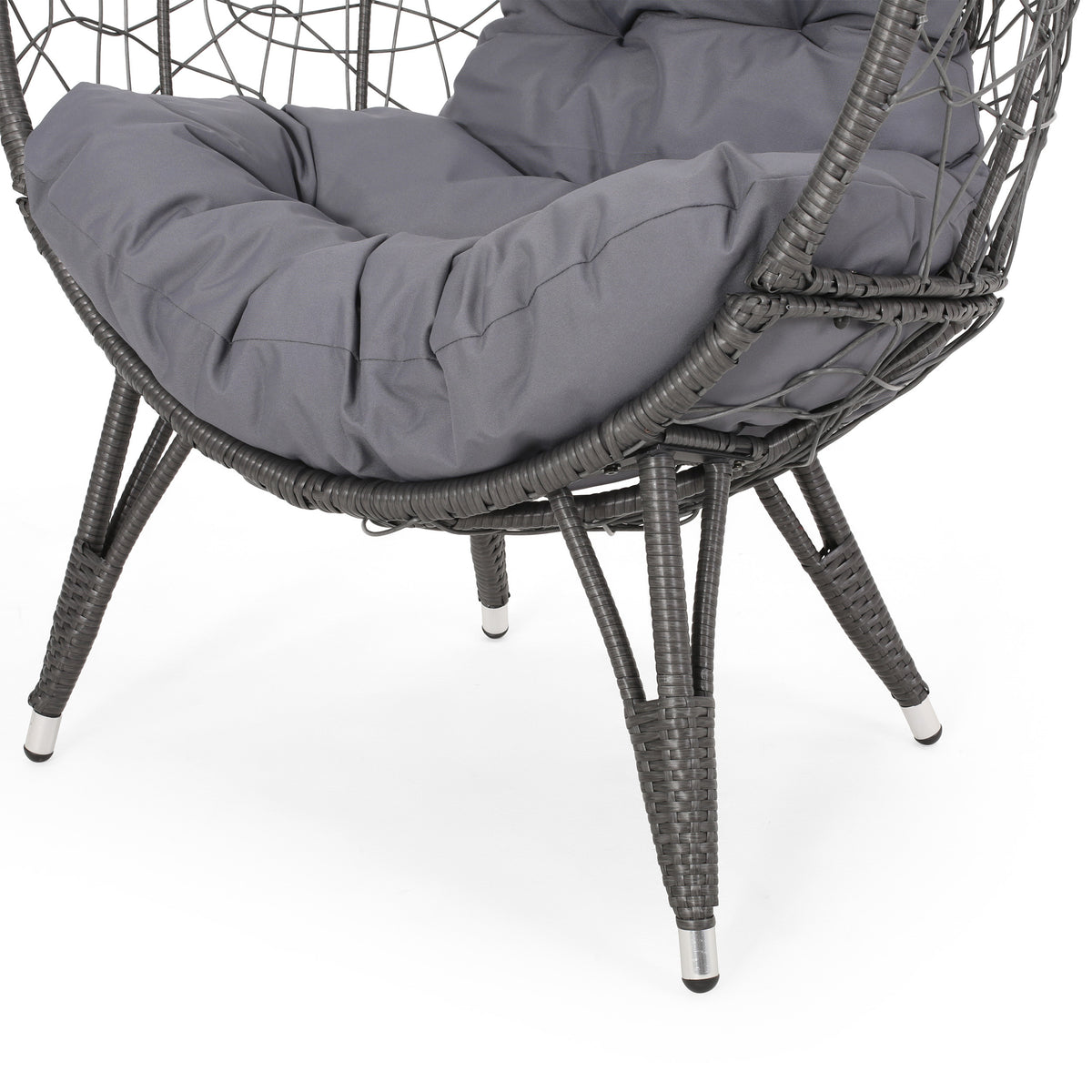 Gianni Teardrop Outdoor Dining Chair – PE Rattan & Iron with Cushion