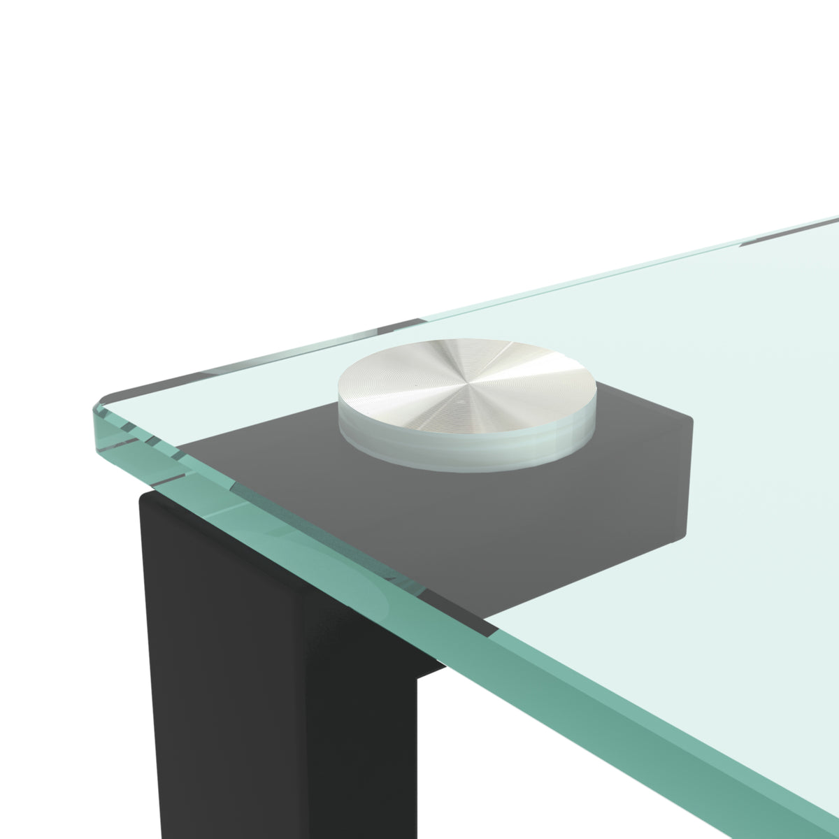 Two-Layer Glass Tea Table – Black Finish