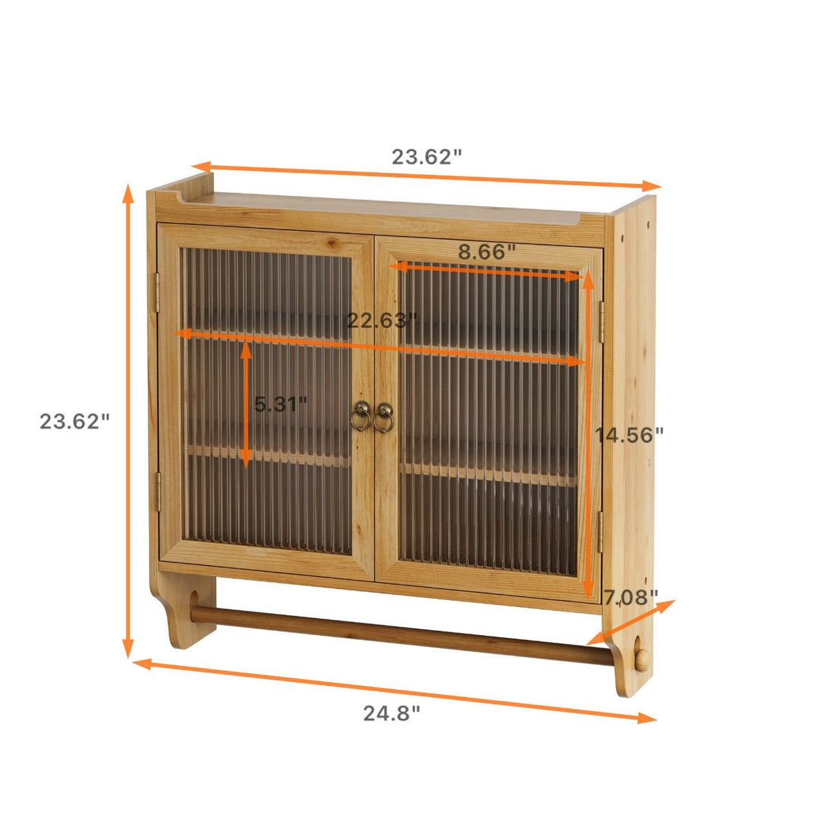 Retro Wood Double Door Kitchen Cabinet with Storage
