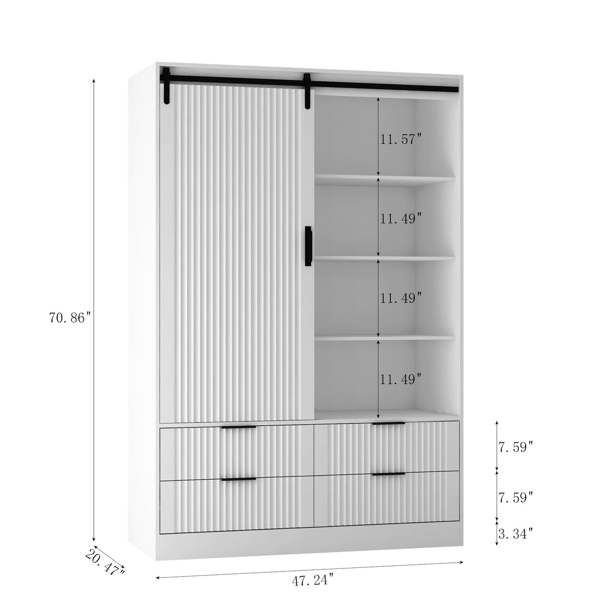 Tall Armoire Wardrobe White