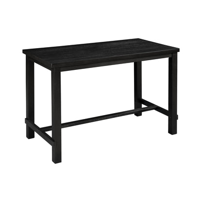 Espresso 5-Piece Counter Height Dining Set – Solid Wood Table with Upholstered Chairs