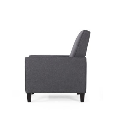 Smoke Fabric Push Back Recliner Gray
