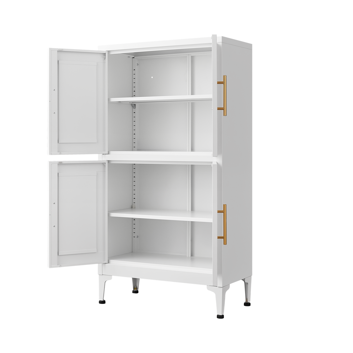 White Metal Kitchen Storage Cabinet Adjustable Shelf