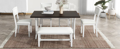 Topmax Farmhouse Dining Set (6 pcs) – White