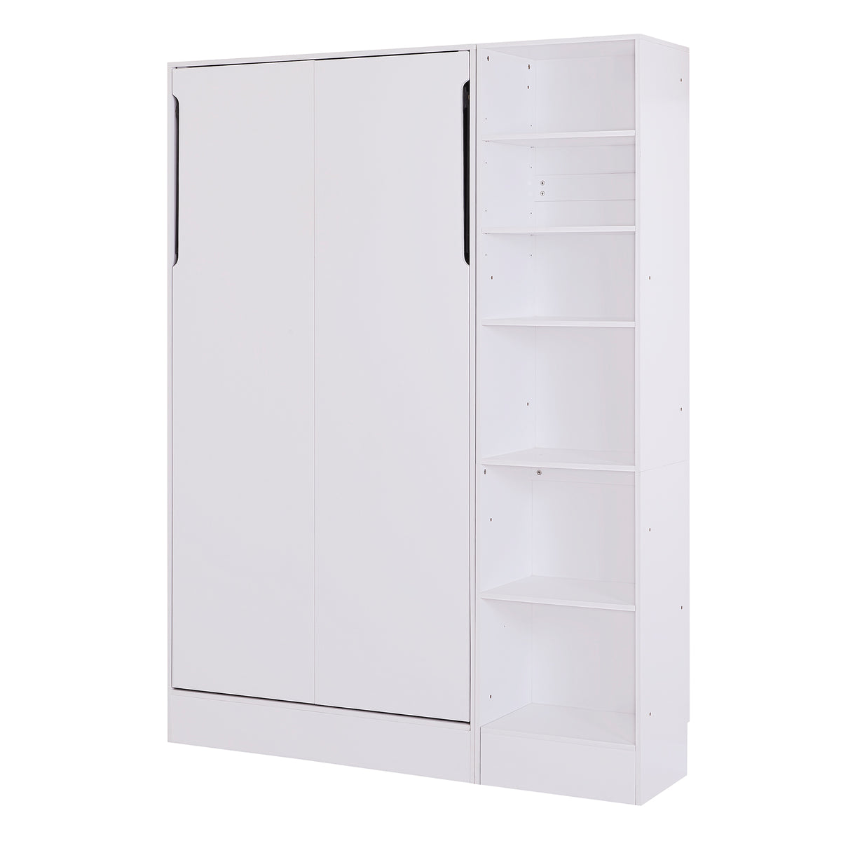 Murphy Bed with Sofa and Shelves White