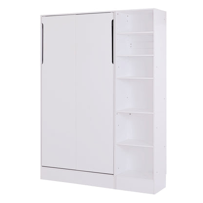 Murphy Bed with Sofa and Shelves White