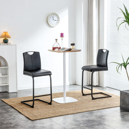 Black PU Counter Stool Set (2 pcs)