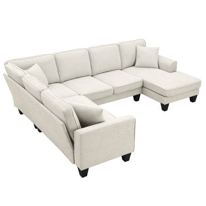Modern Fabric Sectional Sofa – 7-Seater