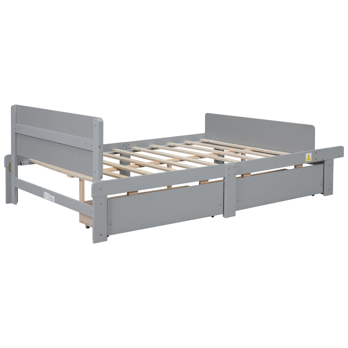 Full Bed with Bench Grey