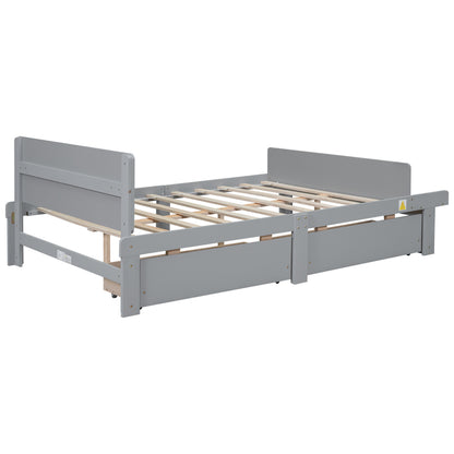 Full Bed with Bench Grey
