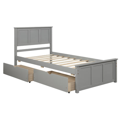 Twin Storage Bed Gray