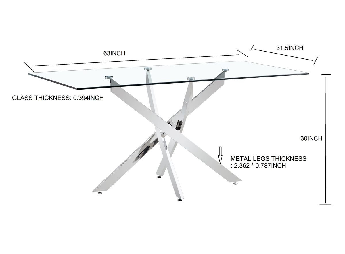 Clear Glass Table Gold