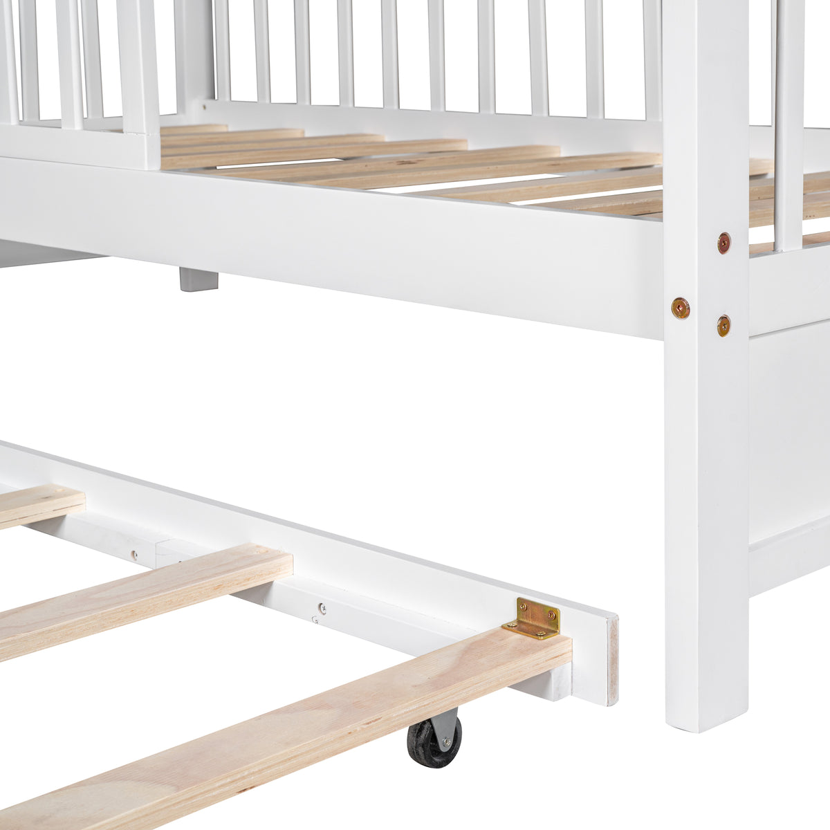Twin House Bed with Trundle White