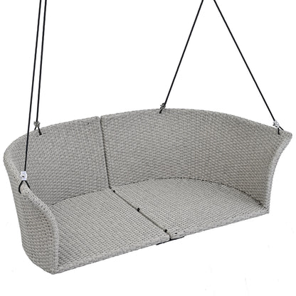 Hanging Swing Chair with Ropes Wicker Cushion