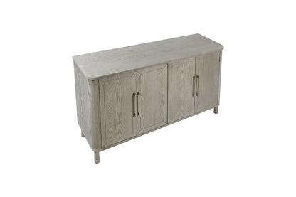 Four-Door Storage Cabinet with Curved Countertop